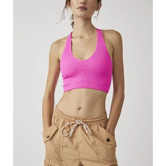 🎉LAST CHANCE🎉 FP MOVEMENT Free Throw Crop Tank / Neon Magenta - Picture 2 of 5